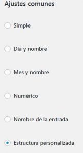 formatos de permalinks en wordpress
