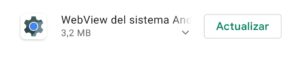 Actualización para Webview para android