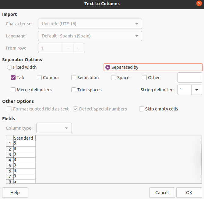 LibreOffice Calc : Convertir texto a número (apóstrofe)